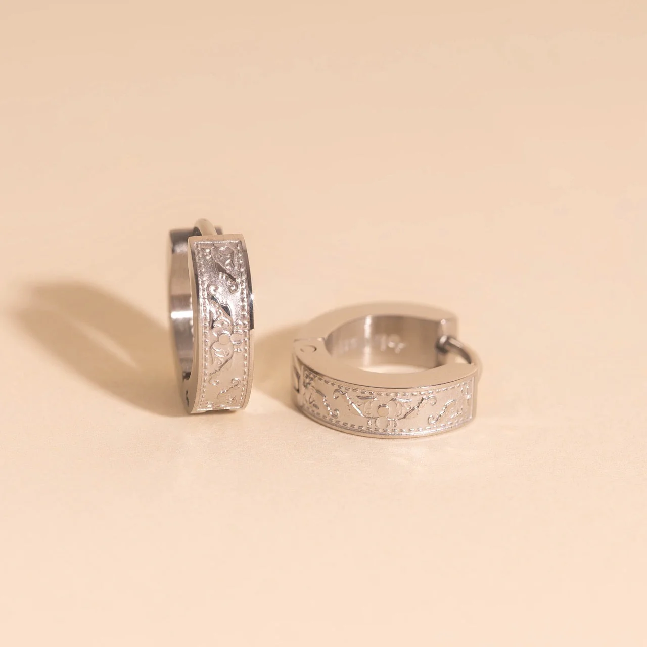 Paisley Chunky Huggie Hoop Earrings - Image 5