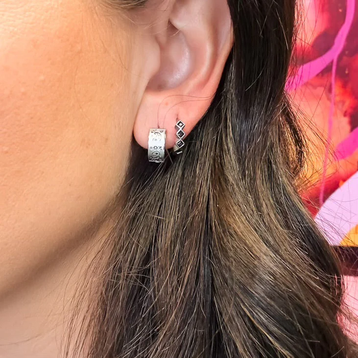 Paisley Super Chunky Huggie Hoop Earrings - Image 5