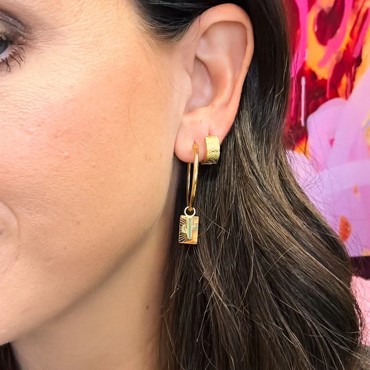 Paisley Super Chunky Huggie Hoop Earrings - Image 6