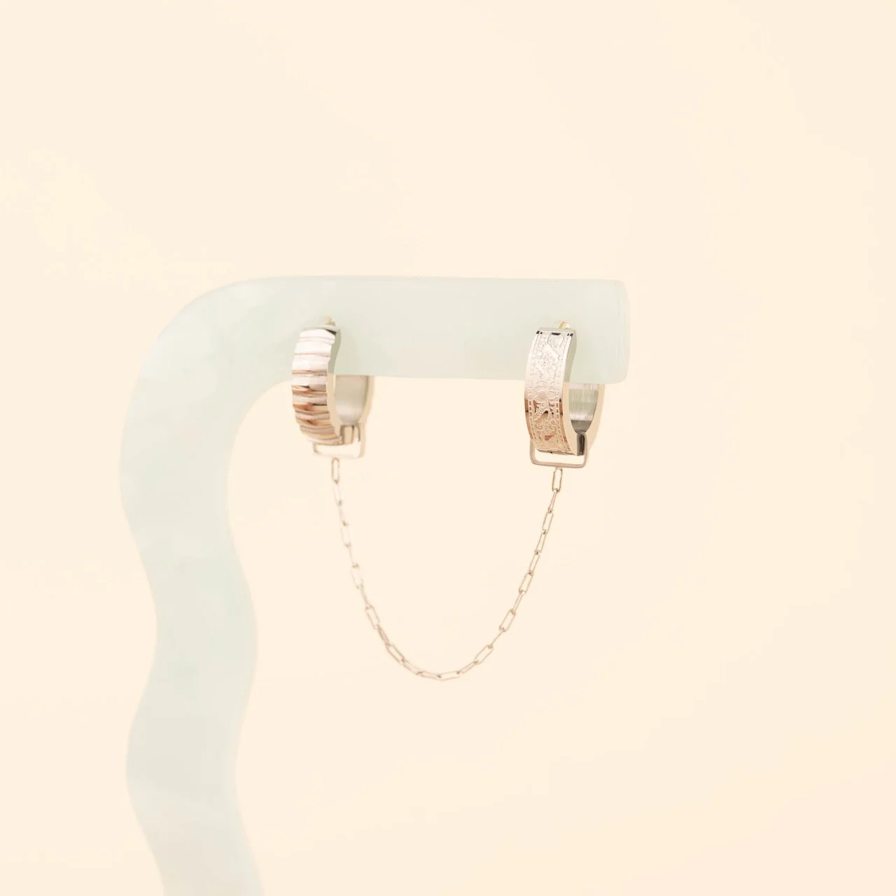 Paperclip Chain Huggie Hoop Chains - Image 14