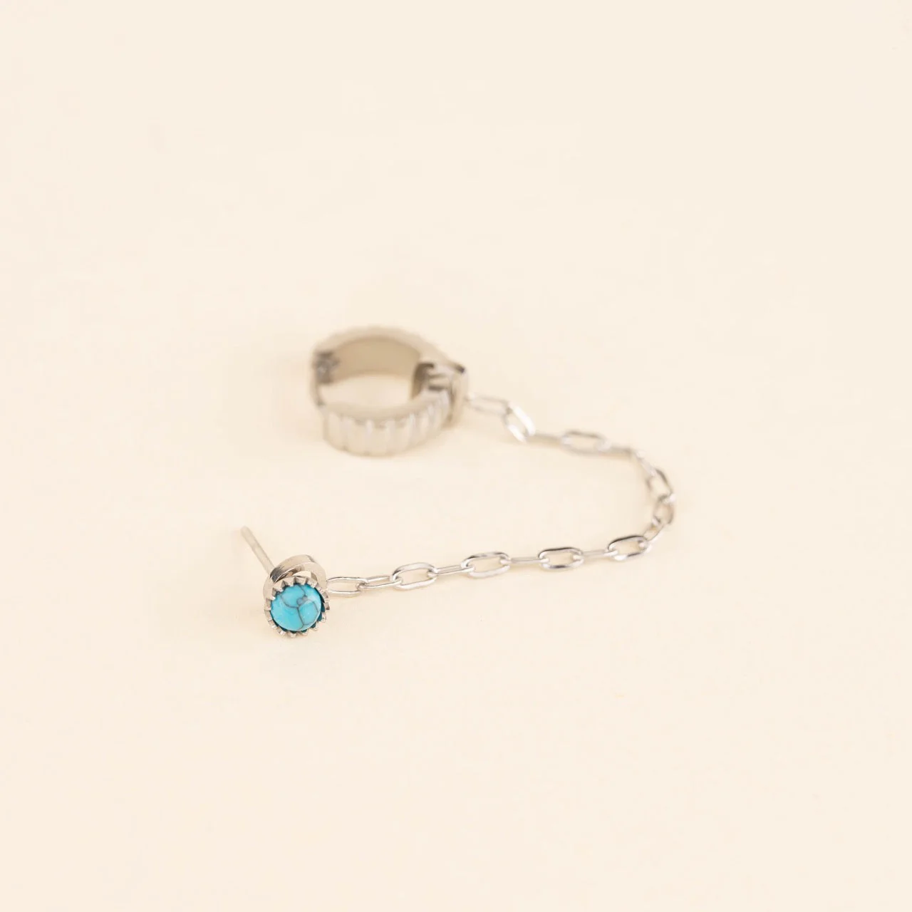 Paperclip Chain Huggie Hoop Chains - Image 18