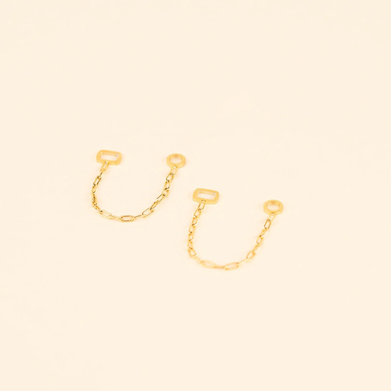 Paperclip Chain Huggie Hoop Chains - Image 7