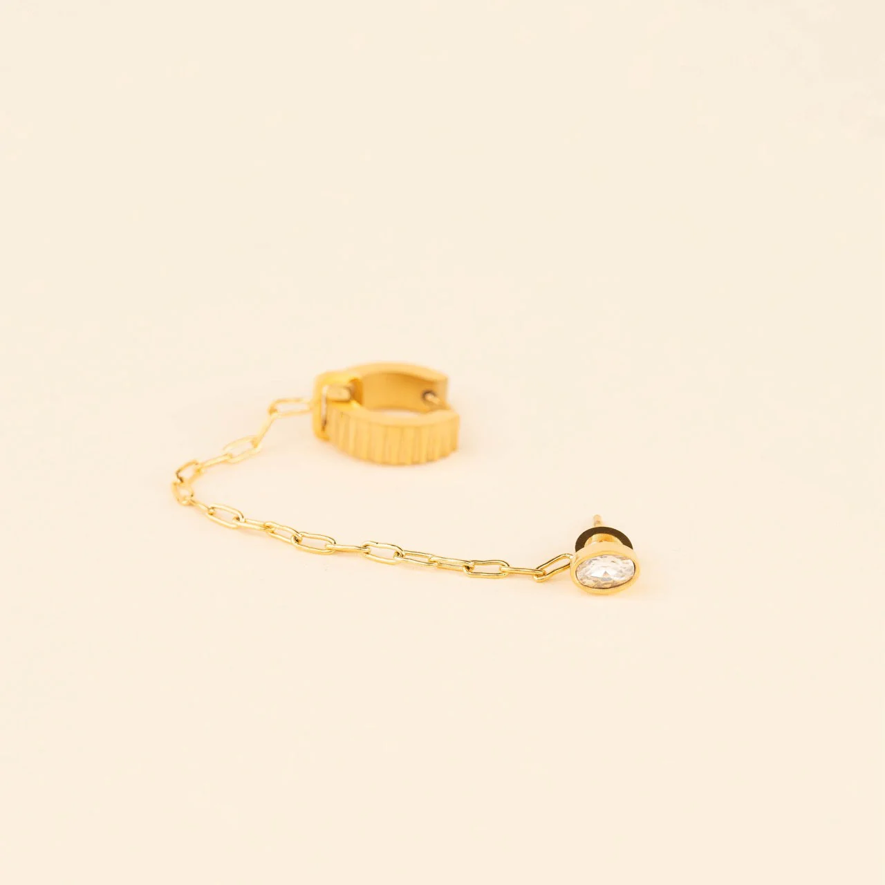 Paperclip Chain Huggie Hoop Chains - Image 9