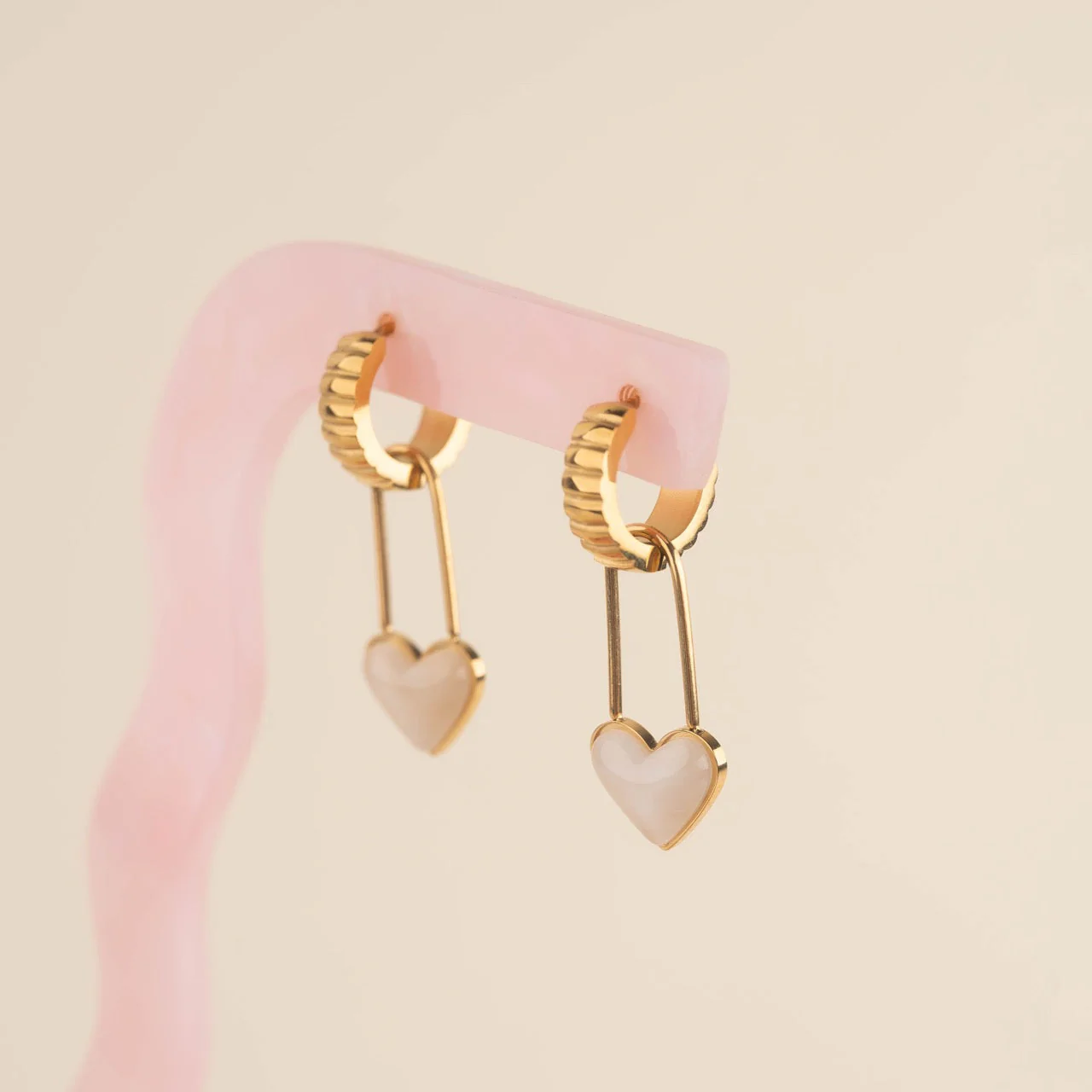 Paperclip Heart Huggie Hoop Charms - Image 6