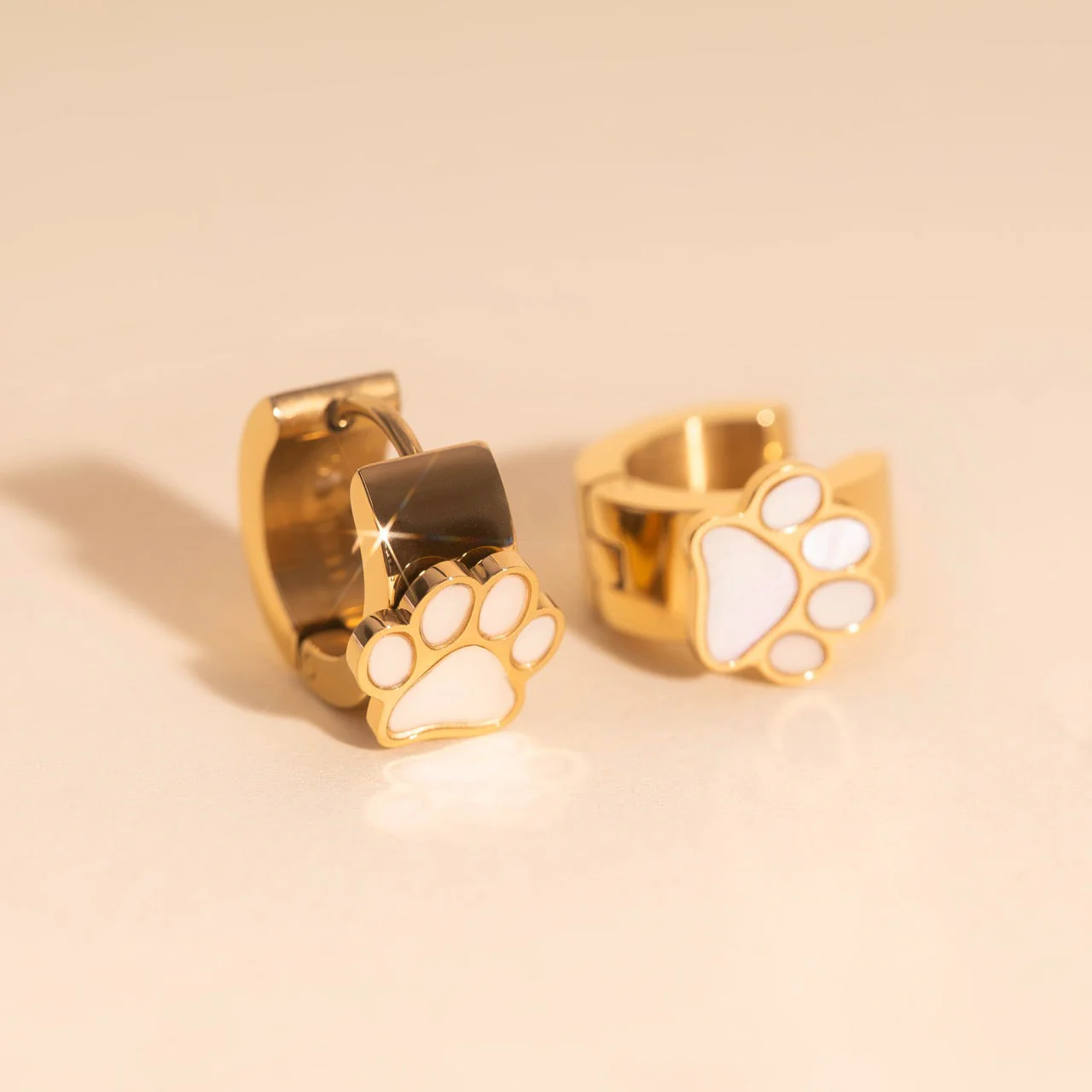 Paw Print Super Chunky 3D Huggie Hoop Earrings - Image 5