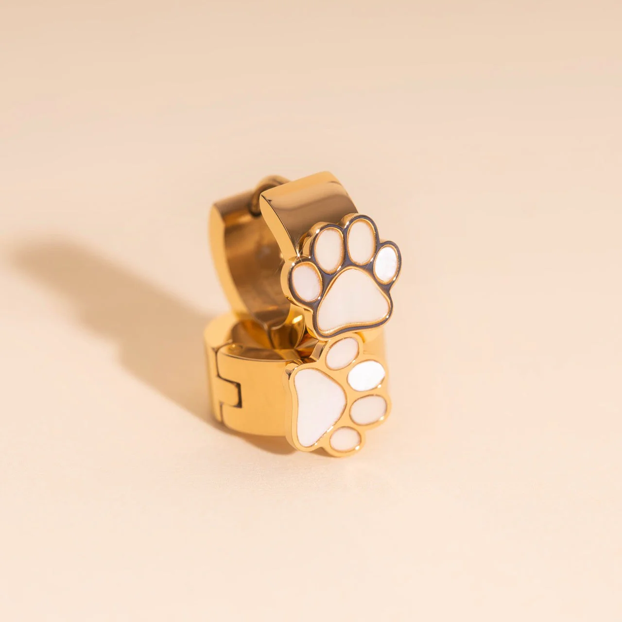 Paw Print Super Chunky 3D Huggie Hoop Earrings - Image 6