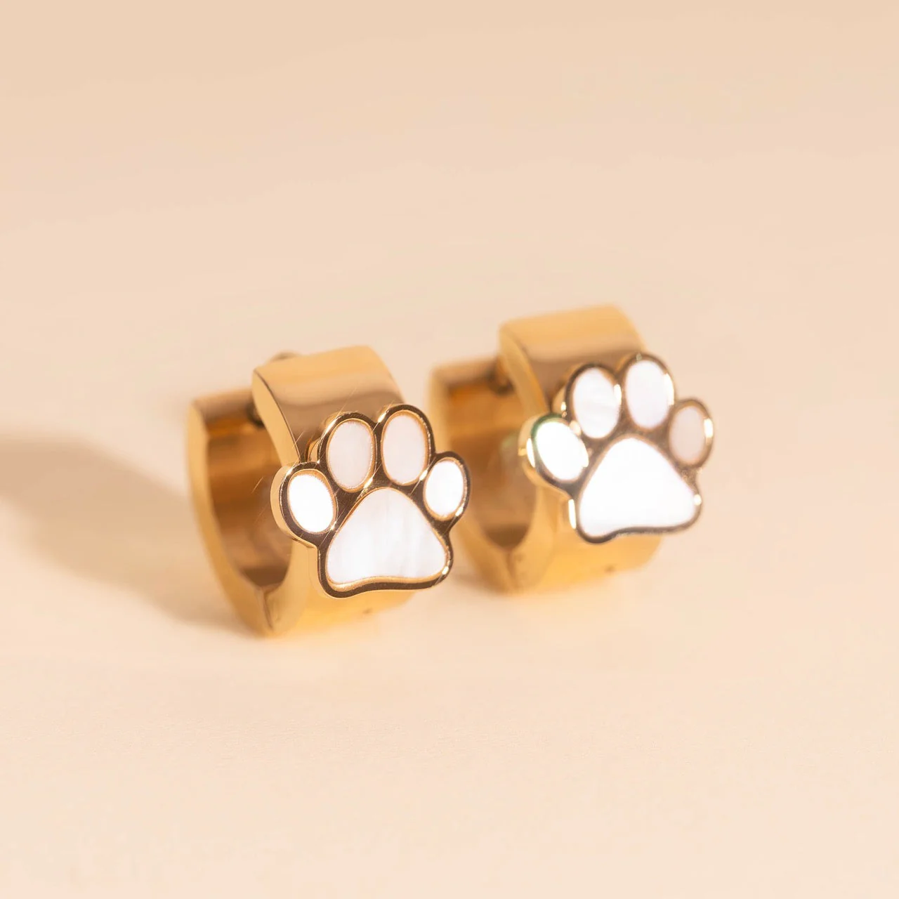 Paw Print Super Chunky 3D Huggie Hoop Earrings - Image 7