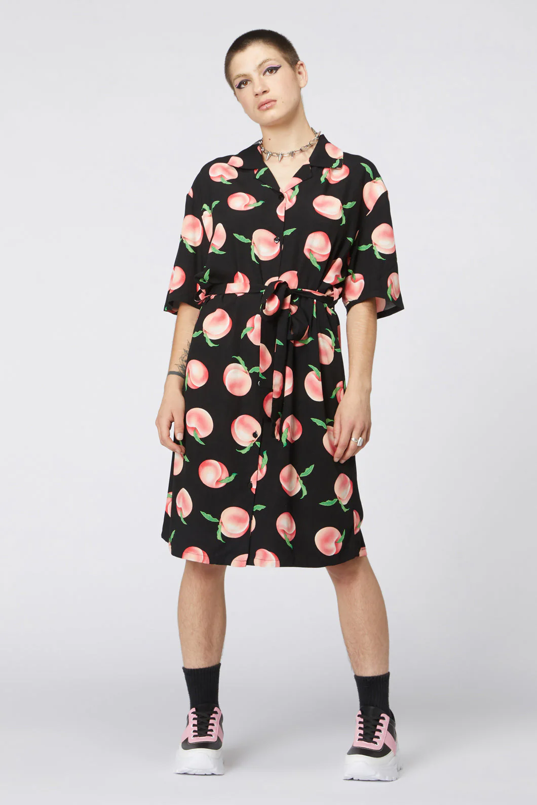 Peachy Viscose Shirt Dress - Image 4