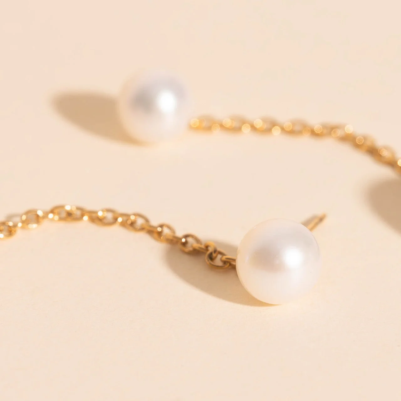 Pearl Line Stud Earrings - Image 8