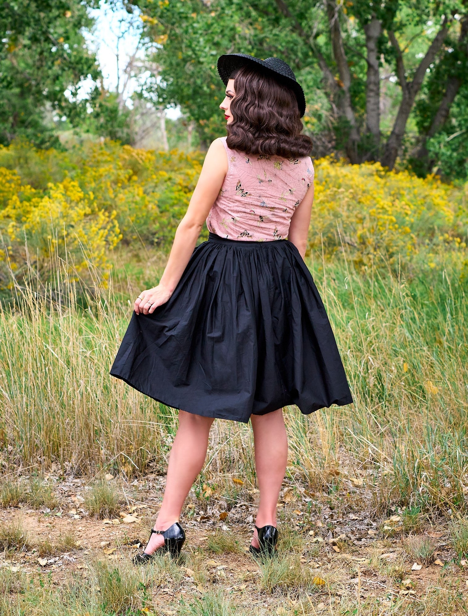 Peggy Swing Skirt in Black - Image 3