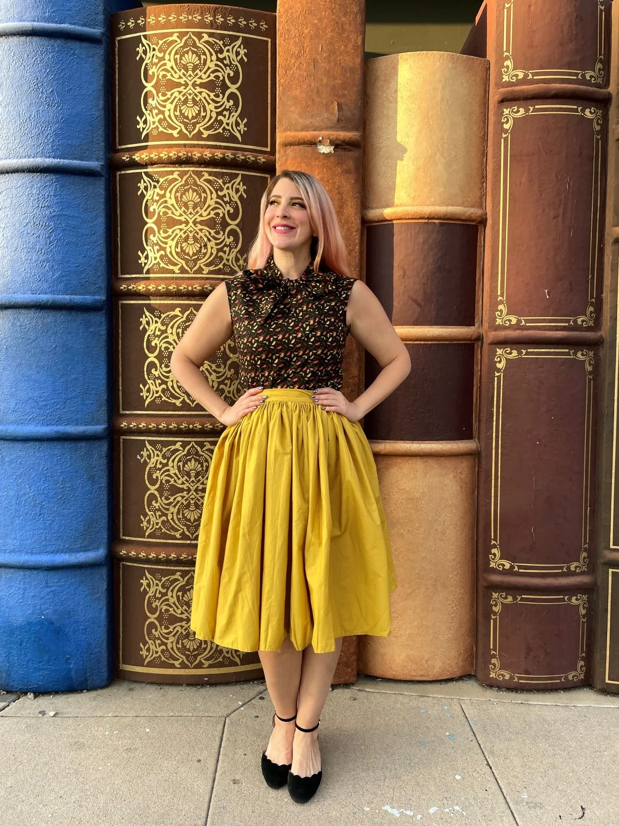 Peggy Swing Skirt in Mustard - Image 2