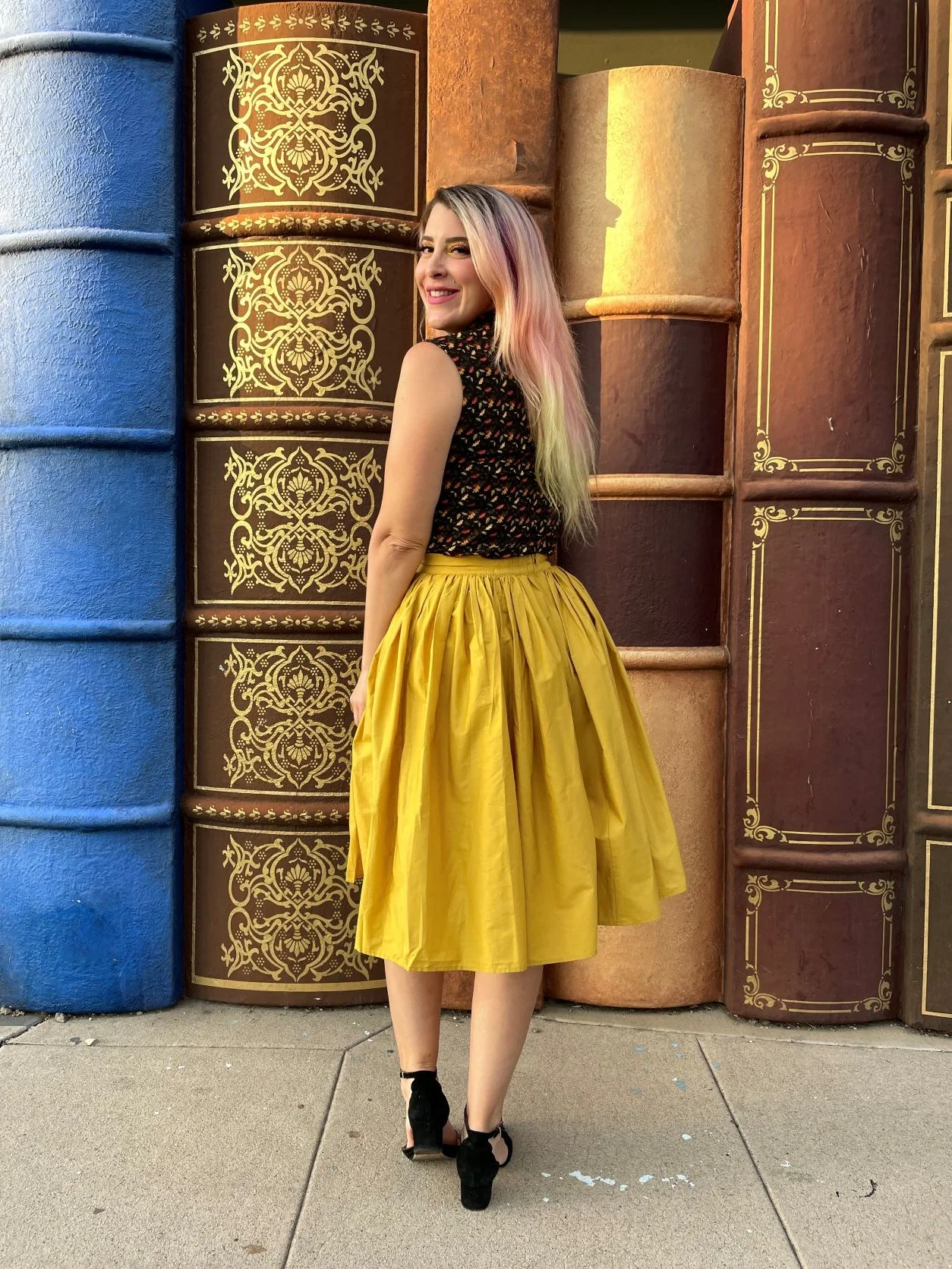 Peggy Swing Skirt in Mustard - Image 3