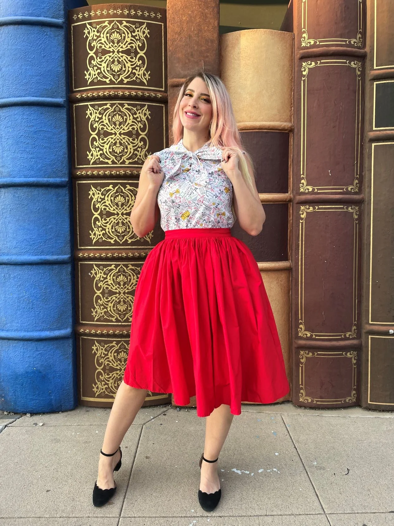 Peggy Swing Skirt in Red - Image 2