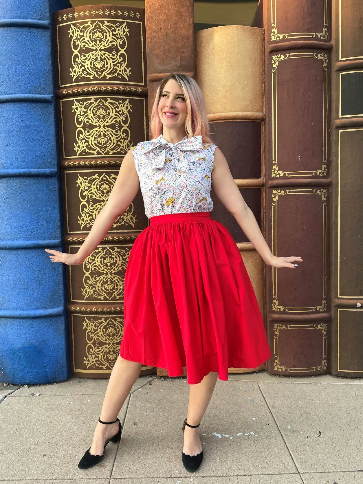 Peggy Swing Skirt in Red - Image 3