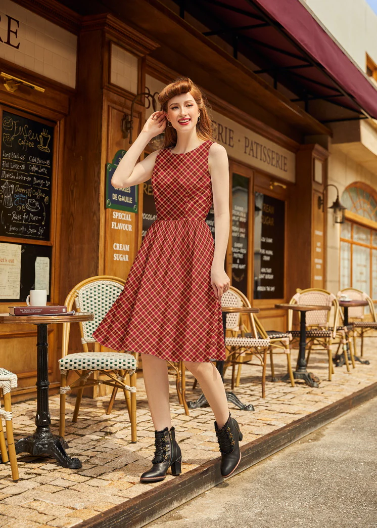 Plaid Vintage Dress - Image 2