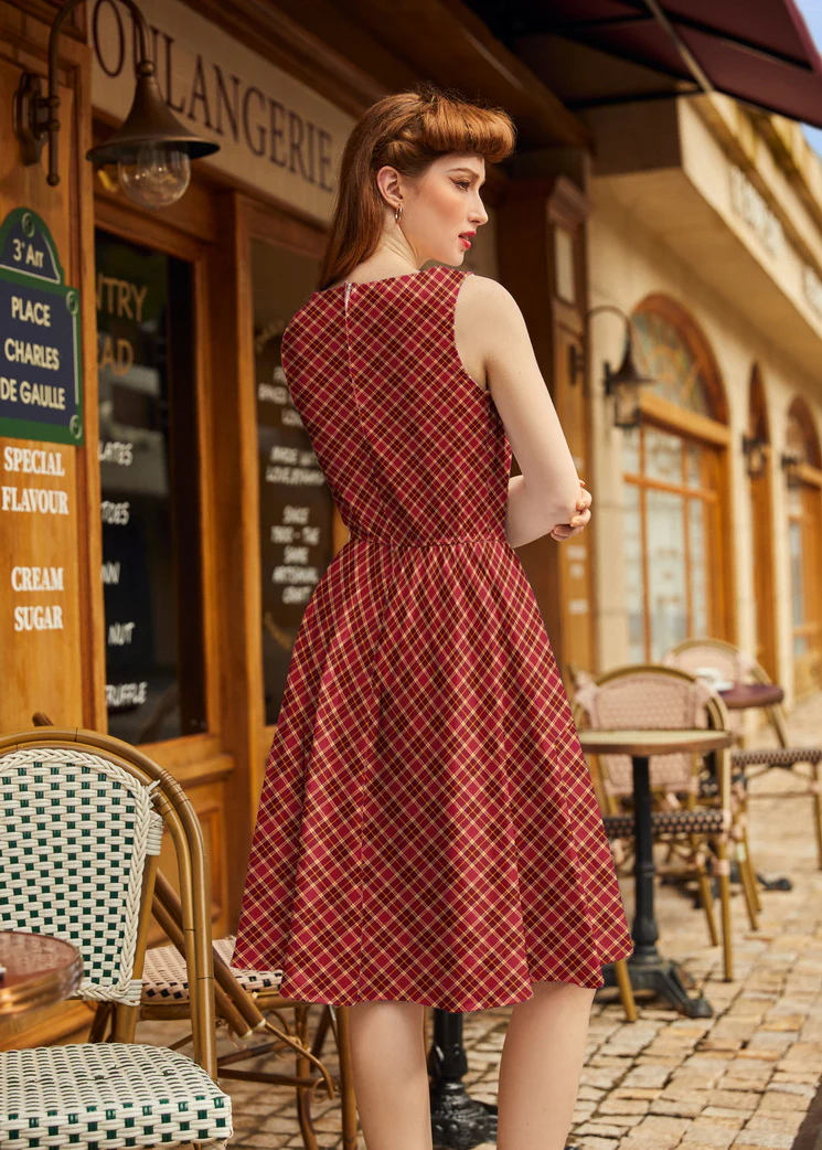 Plaid Vintage Dress - Image 3