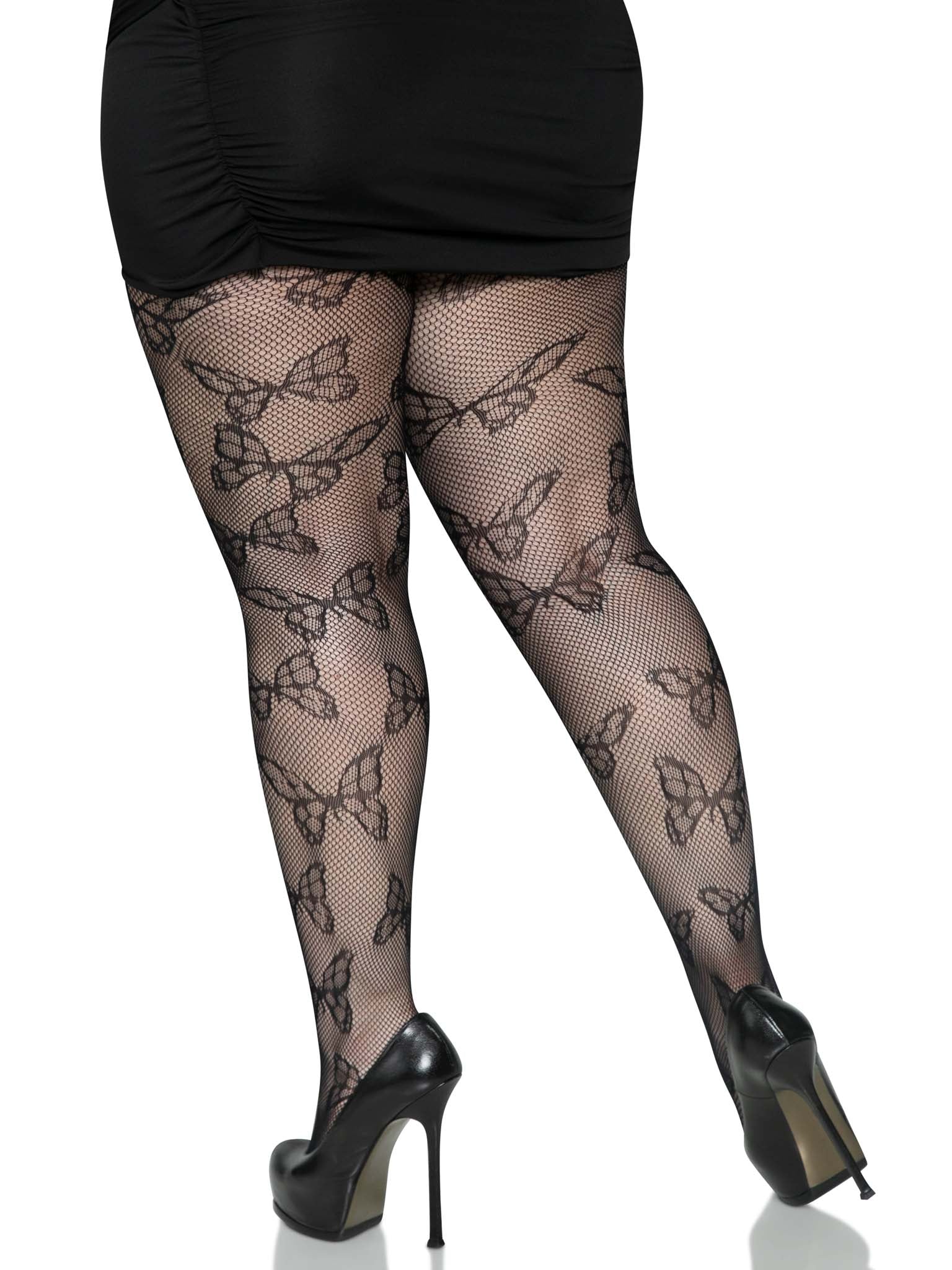 Plus Butterfly Fishnet Tights - Image 7
