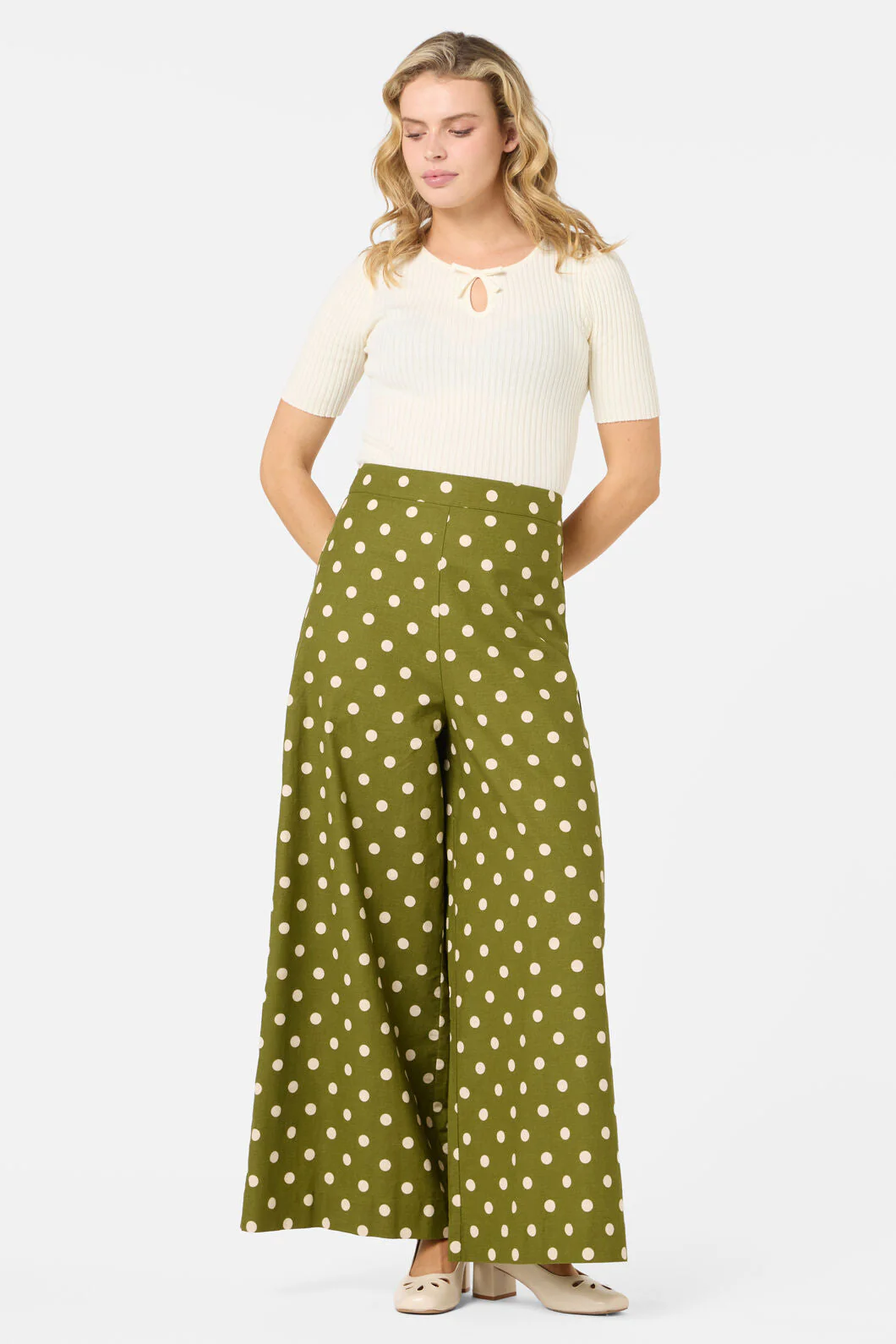 Polka Dot Wide Leg Pant - Image 3