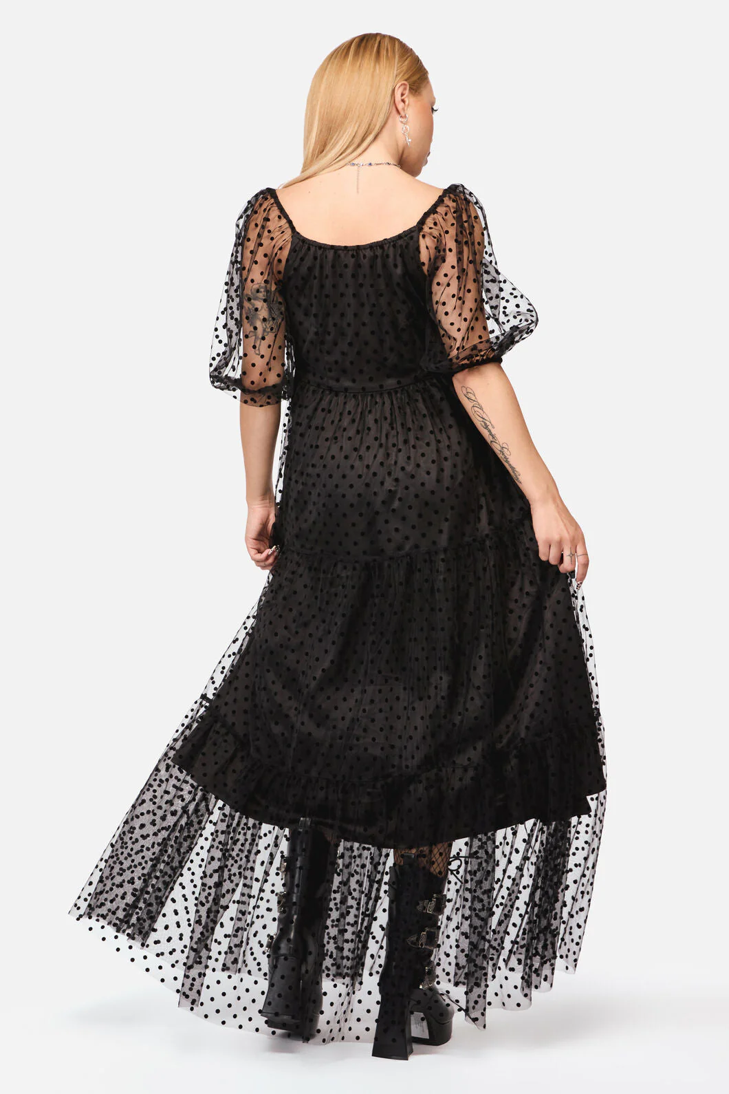 Polka Party Mesh Formal Dress - Image 4