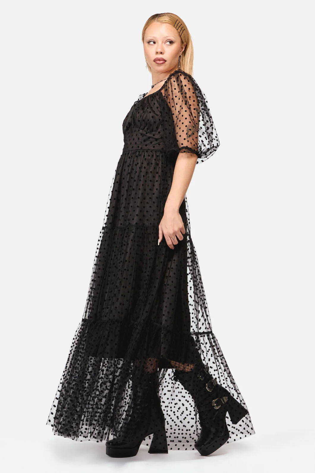 Polka Party Mesh Formal Dress - Image 6