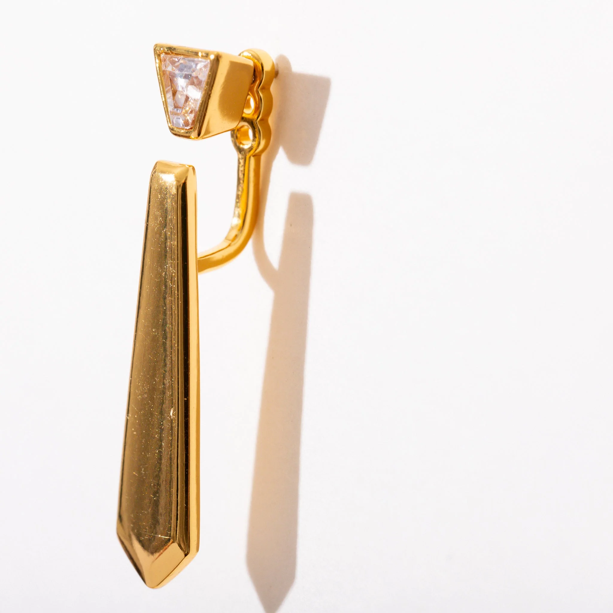 Power Tie Jacket Earrings CZ - Image 3