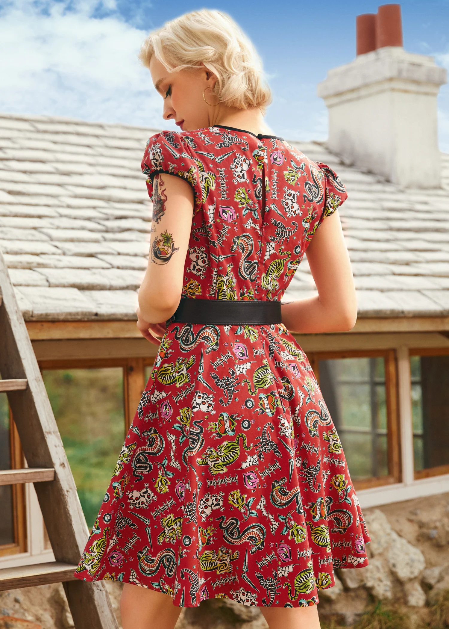 Drive In Delight Fit & Flare Dress - Image 4