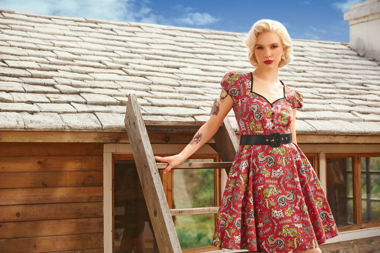 Drive In Delight Fit & Flare Dress - Image 7