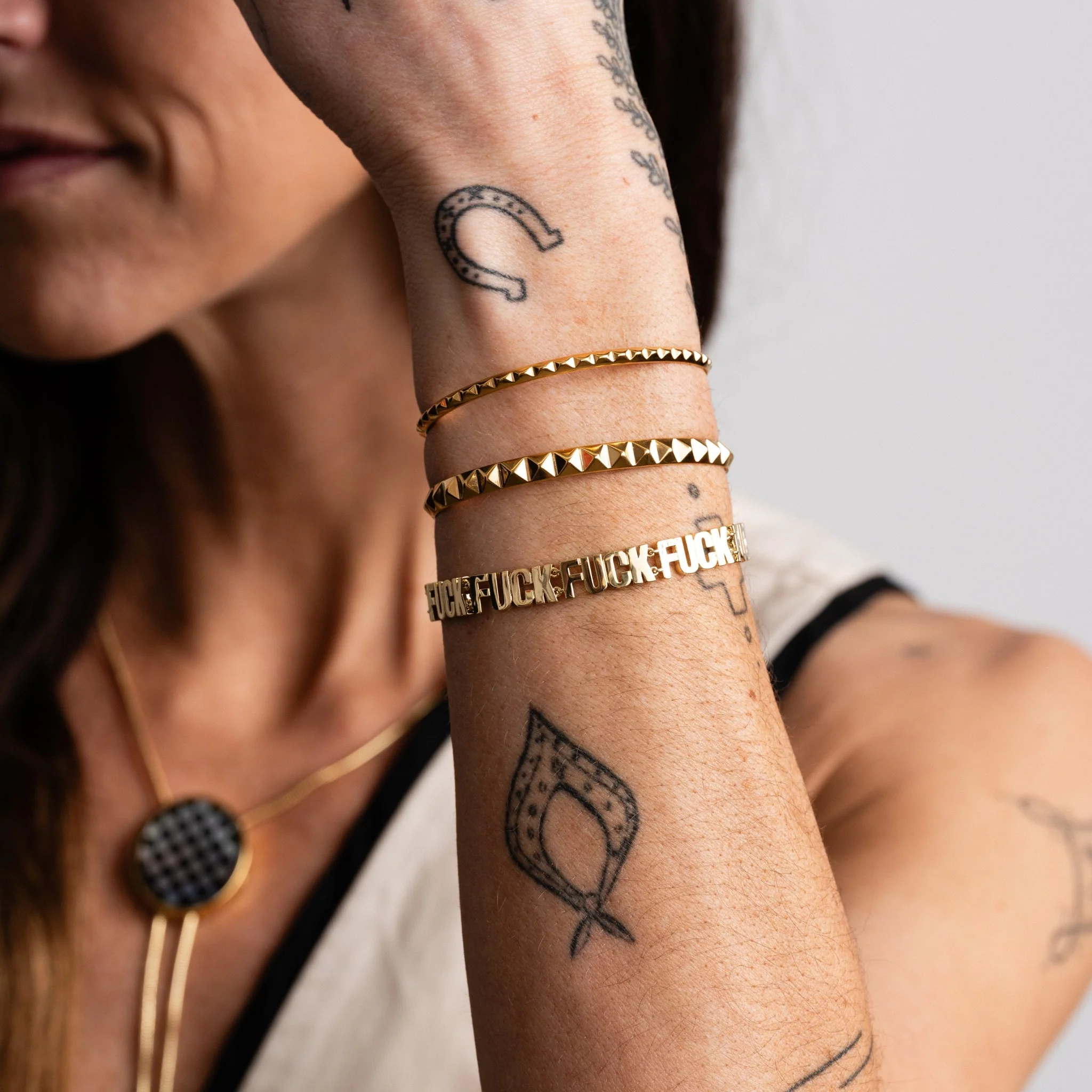 Pyramid Spike Cuff Bracelet - Image 6