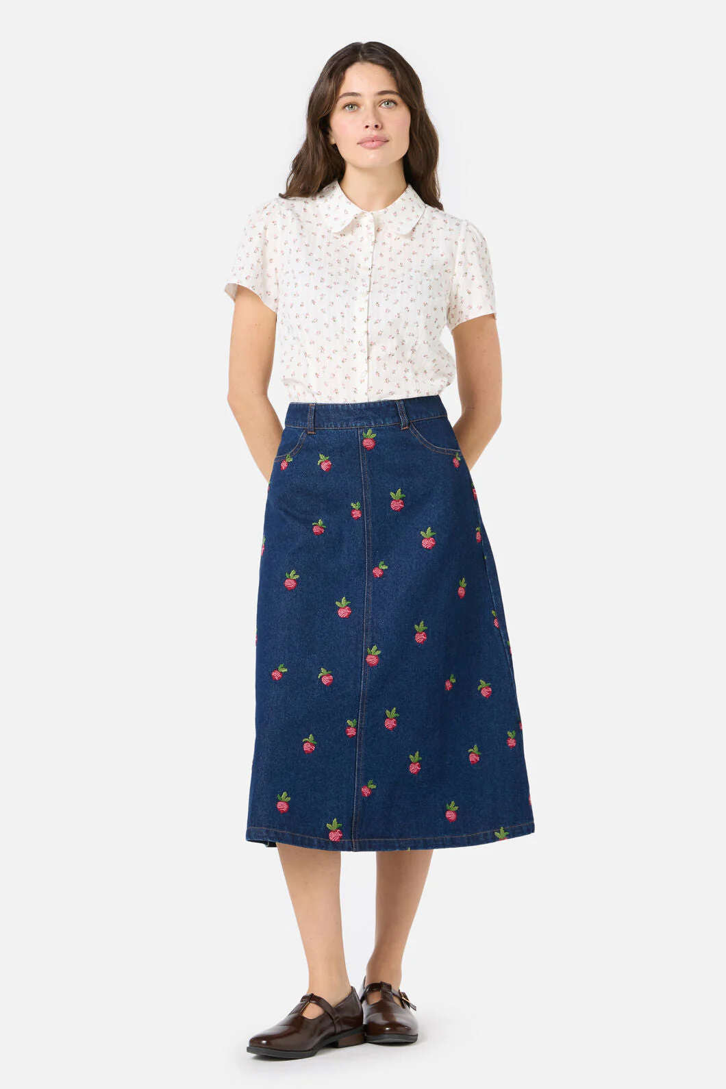 Radish Emb Denim Skirt - Image 2