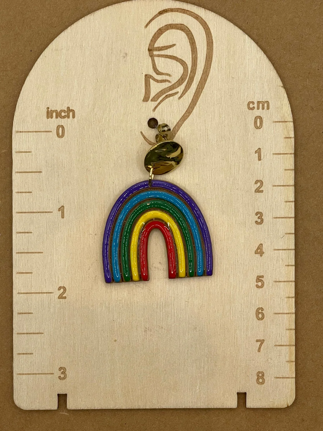 Rainbow Arch Dangly Earrings - Image 2