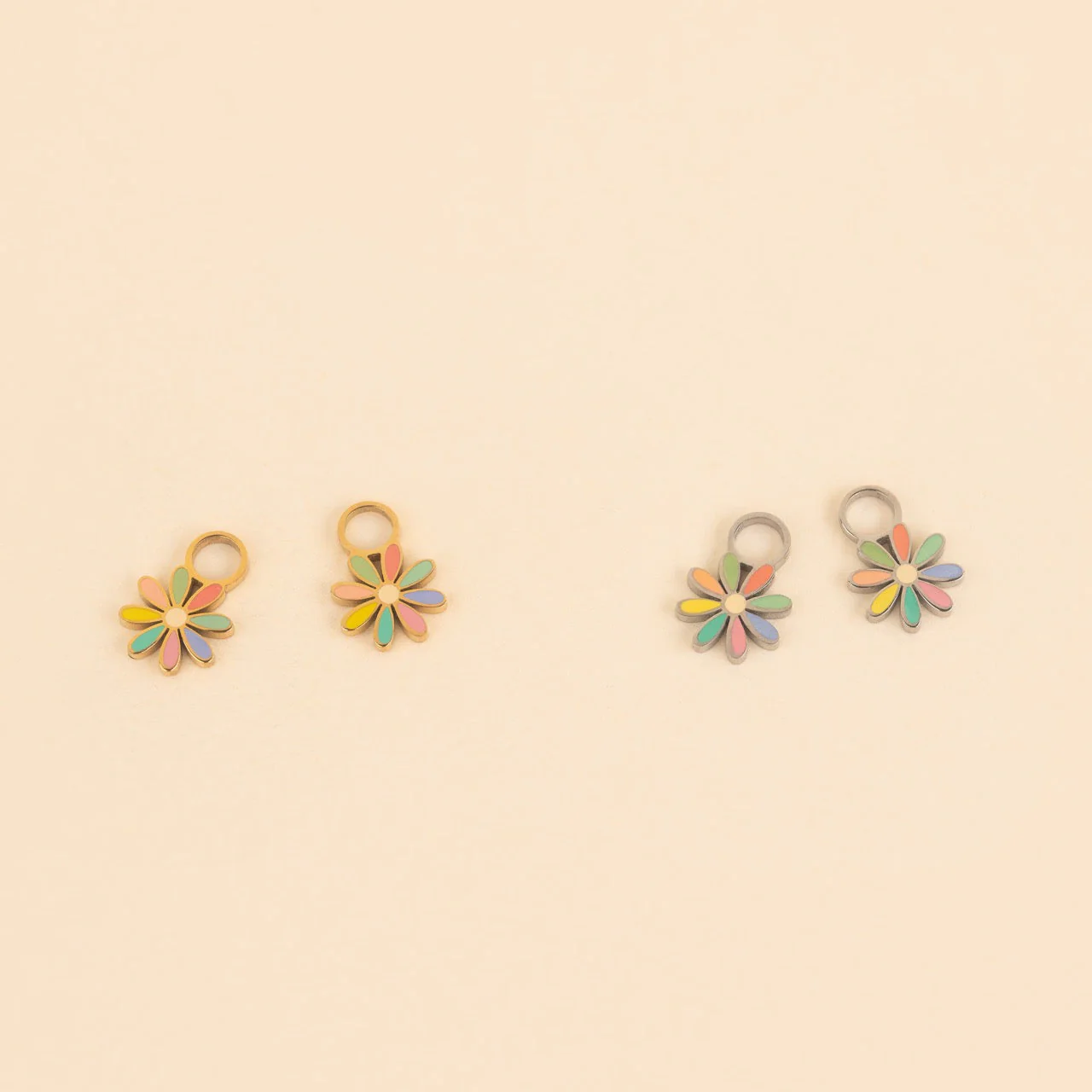 Rainbow Daisy Huggie Hoop Charms - Image 11