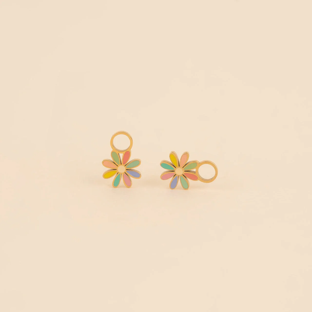 Rainbow Daisy Huggie Hoop Charms - Image 3