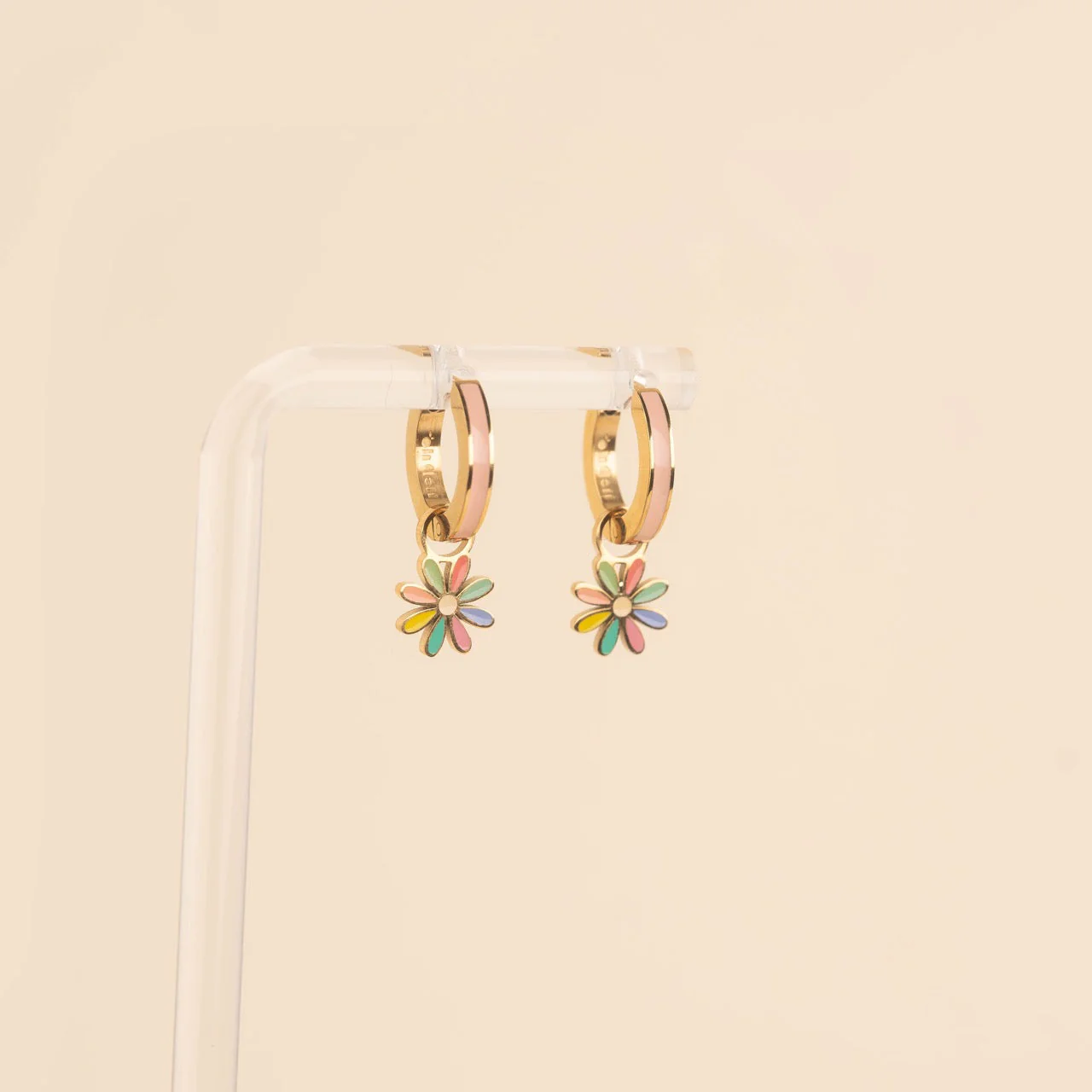 Rainbow Daisy Huggie Hoop Charms - Image 5