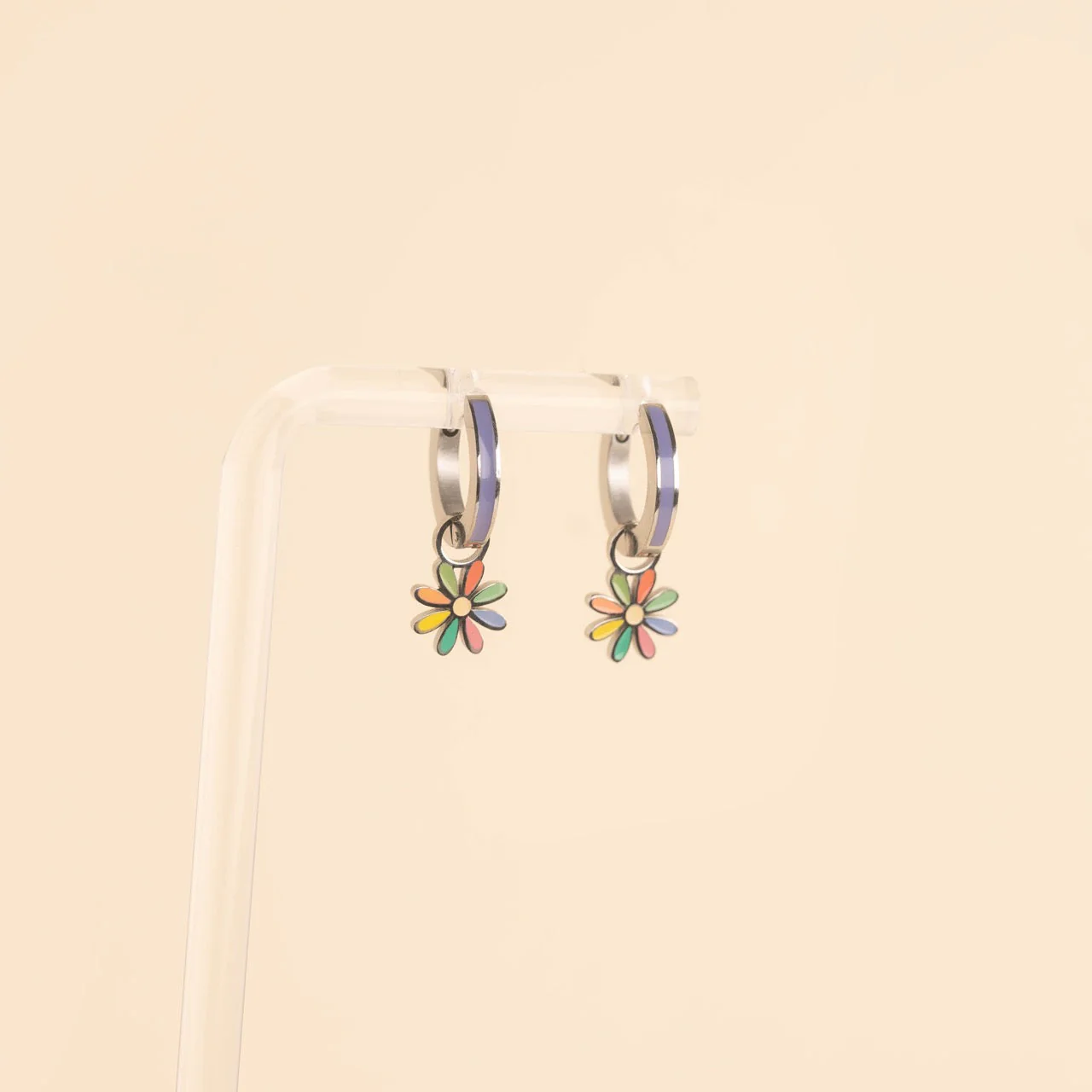 Rainbow Daisy Huggie Hoop Charms - Image 9