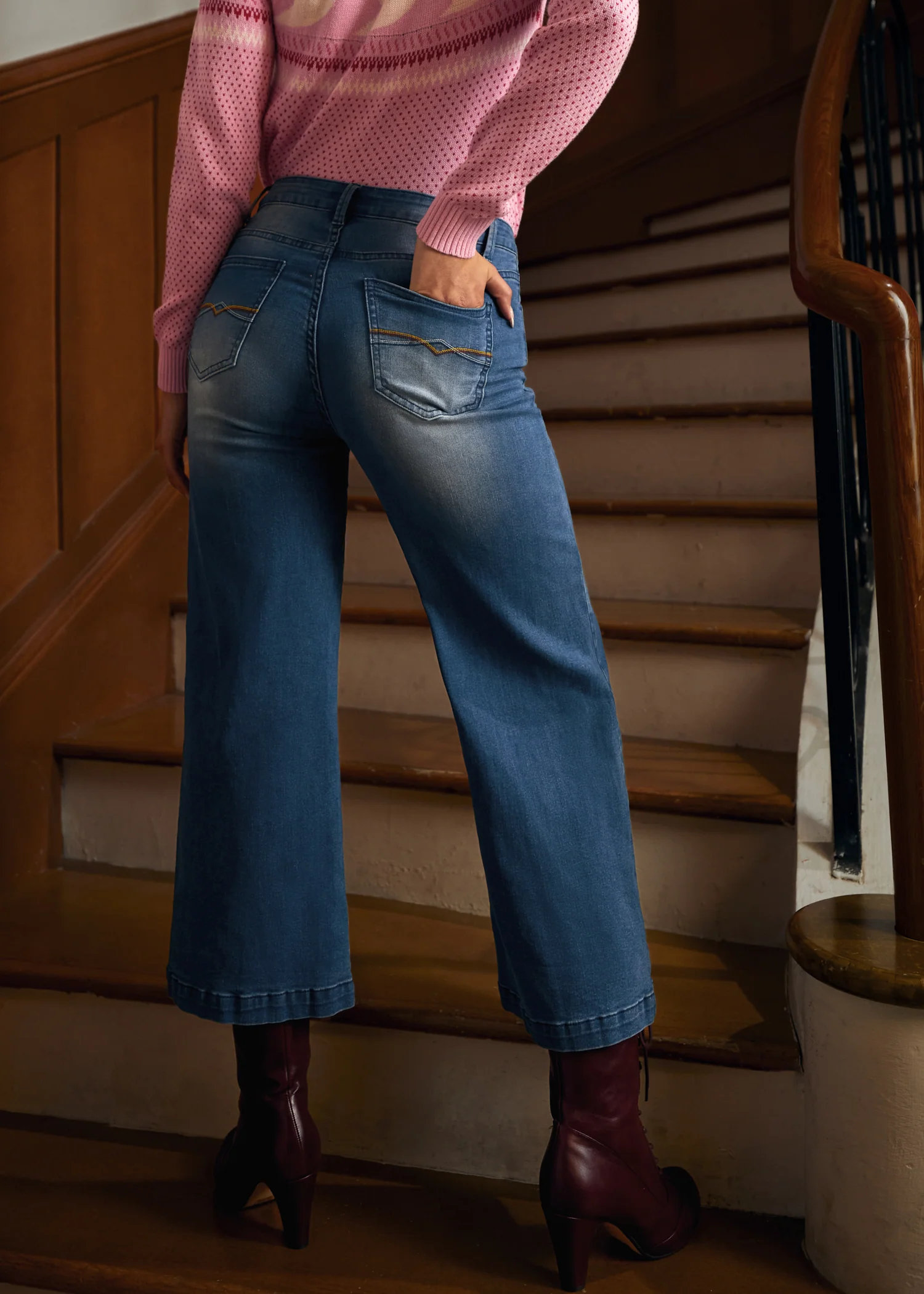 Luck of the Stylish Wide Leg Crop Jeans - Image 3