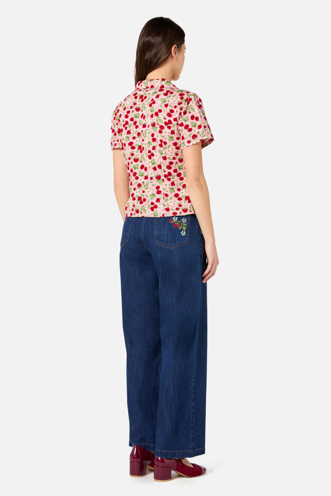 Raspberry Short Sleeve Blouse - Image 6