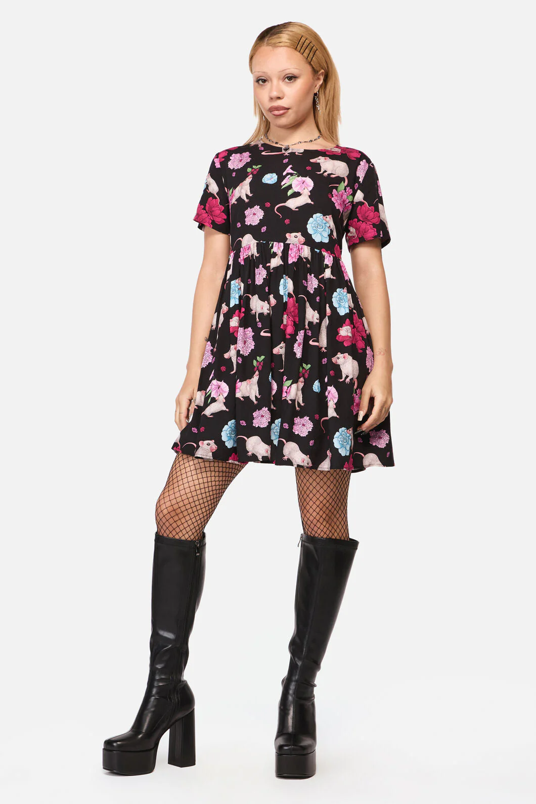 Rat-A-Tat Print Dress - Image 3