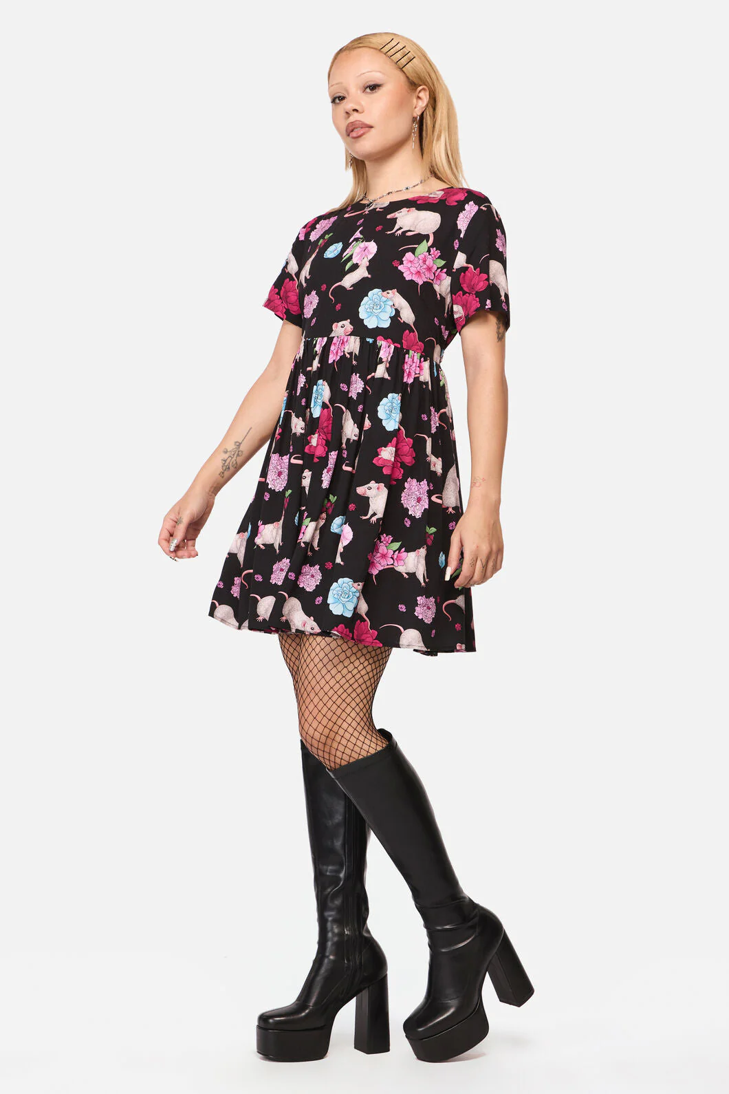 Rat-A-Tat Print Dress - Image 4