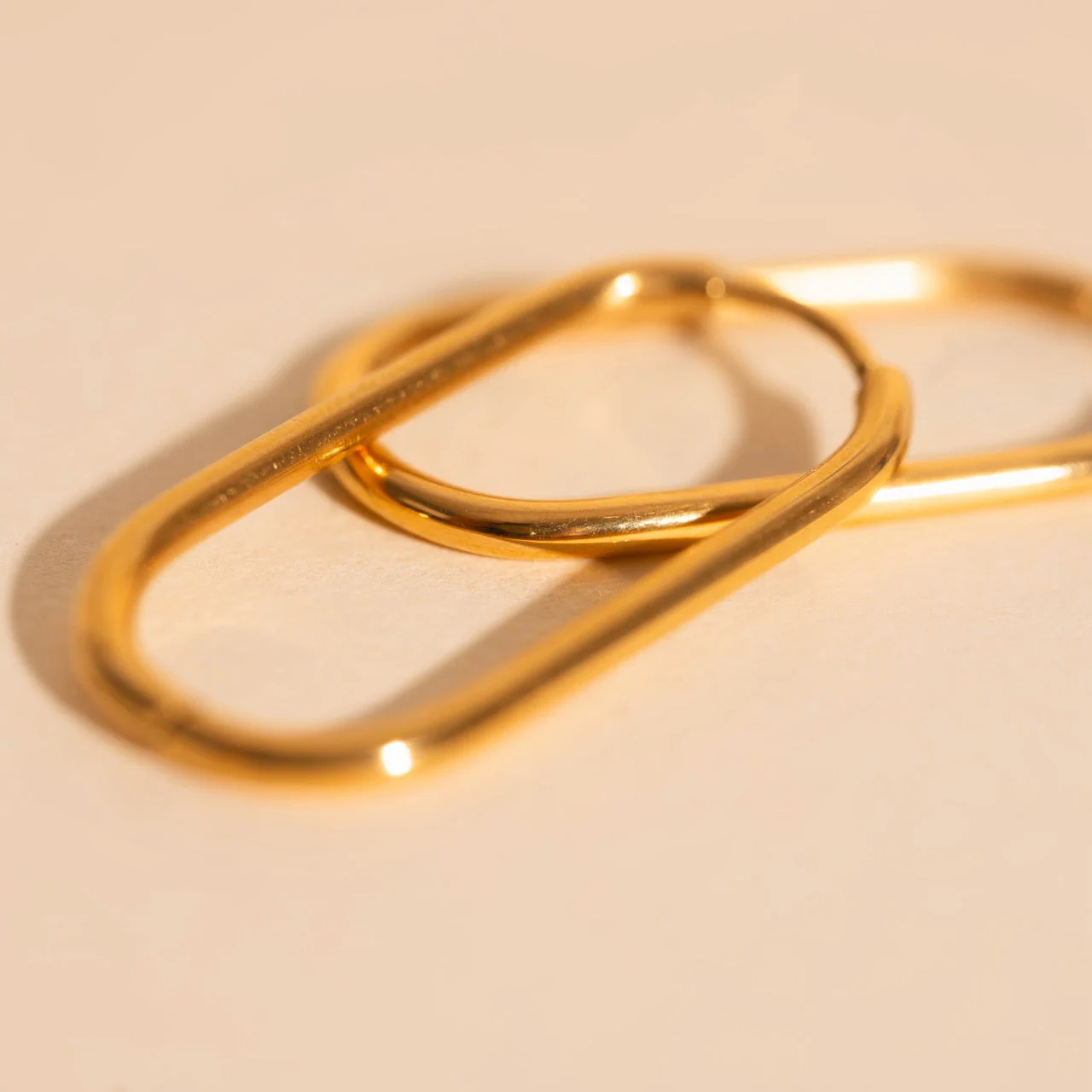 Rectangle Rounded Huggie Hoop Earrings - Image 14