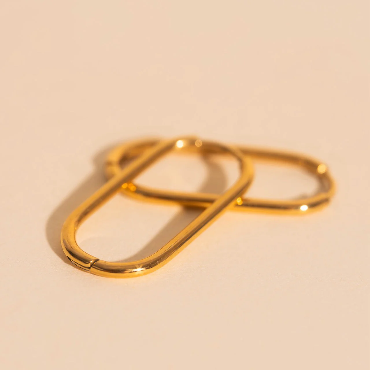 Rectangle Rounded Huggie Hoop Earrings - Image 15