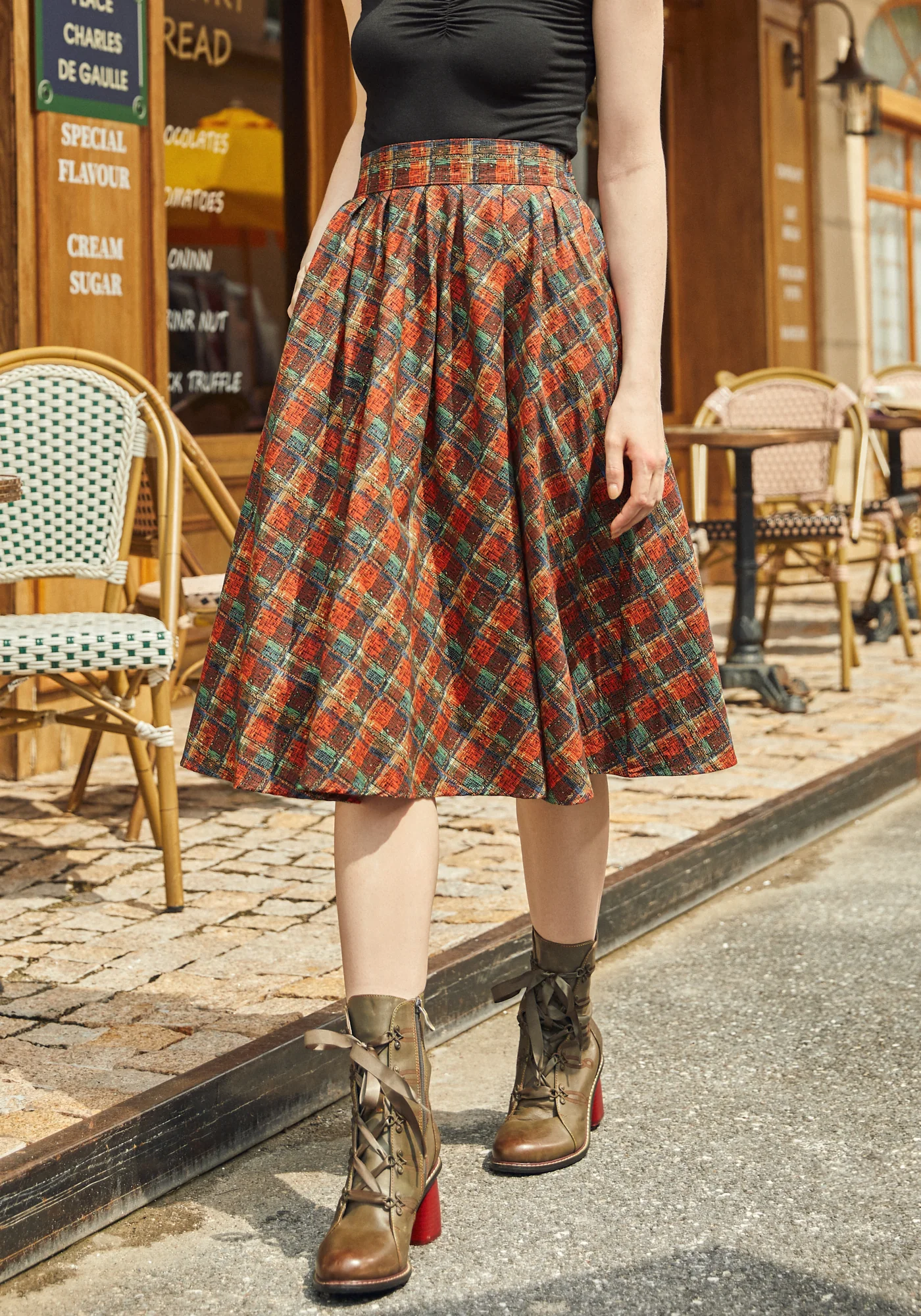 Red Plaid Doris Skirt - Image 4