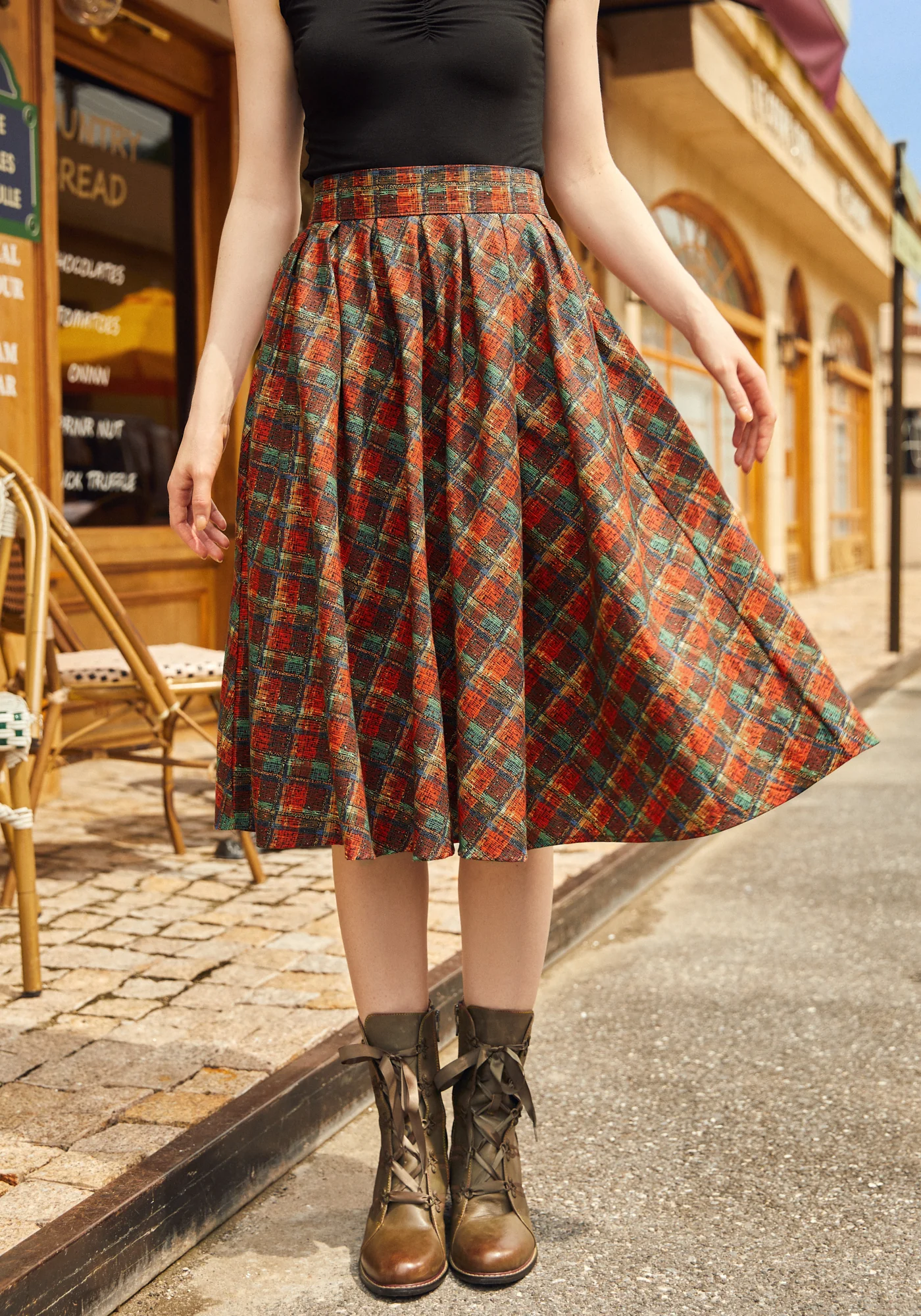Red Plaid Doris Skirt - Image 5