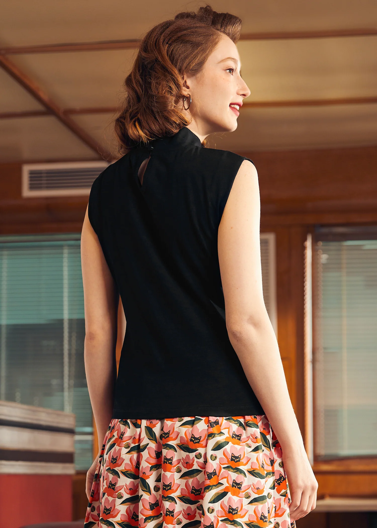 Retro Rendezvous Tie-Neck Top - Image 3