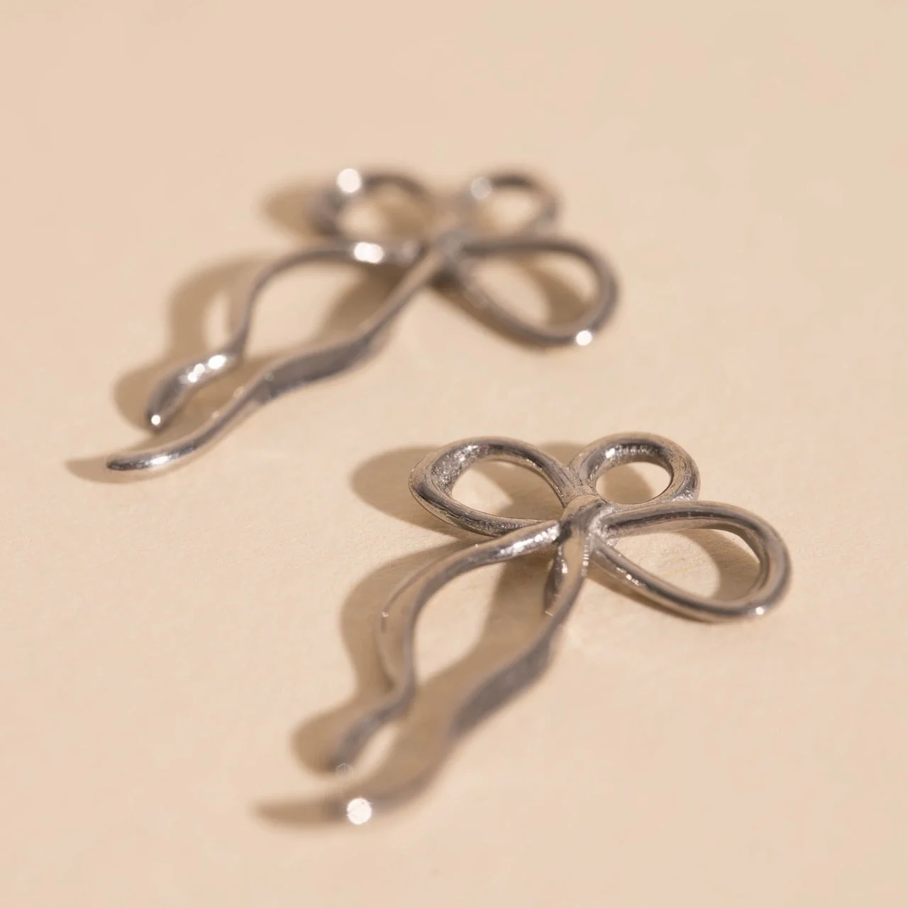 Ribbon Bow Huggie Hoop Charms - Image 3