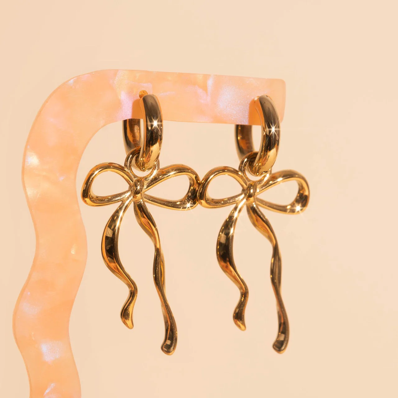 Ribbon Bow Huggie Hoop Charms - Image 6