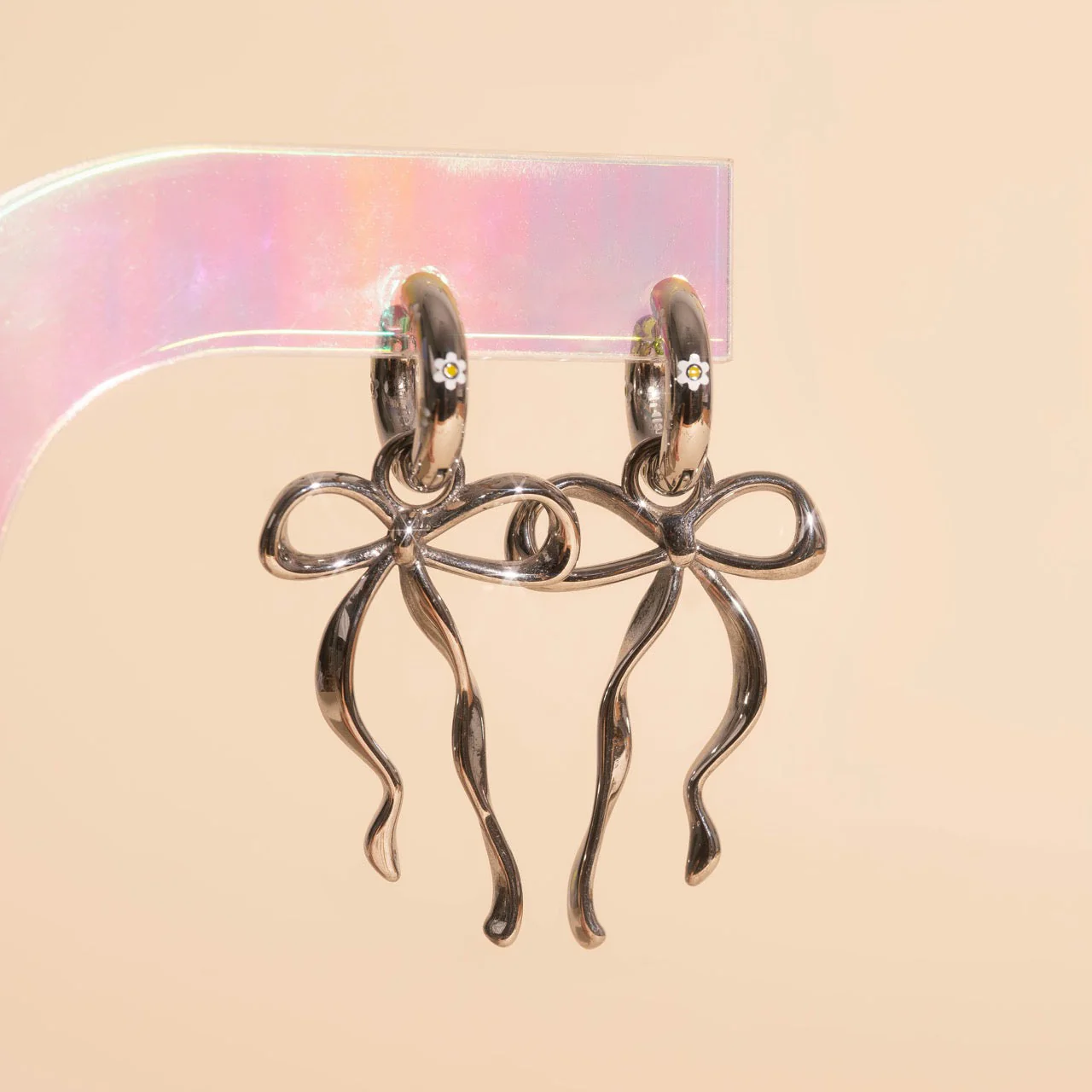 Ribbon Bow Huggie Hoop Charms - Image 8
