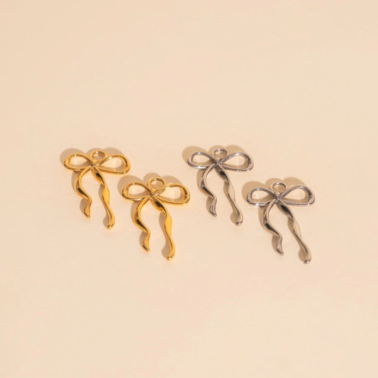 Ribbon Bow Huggie Hoop Charms - Image 9