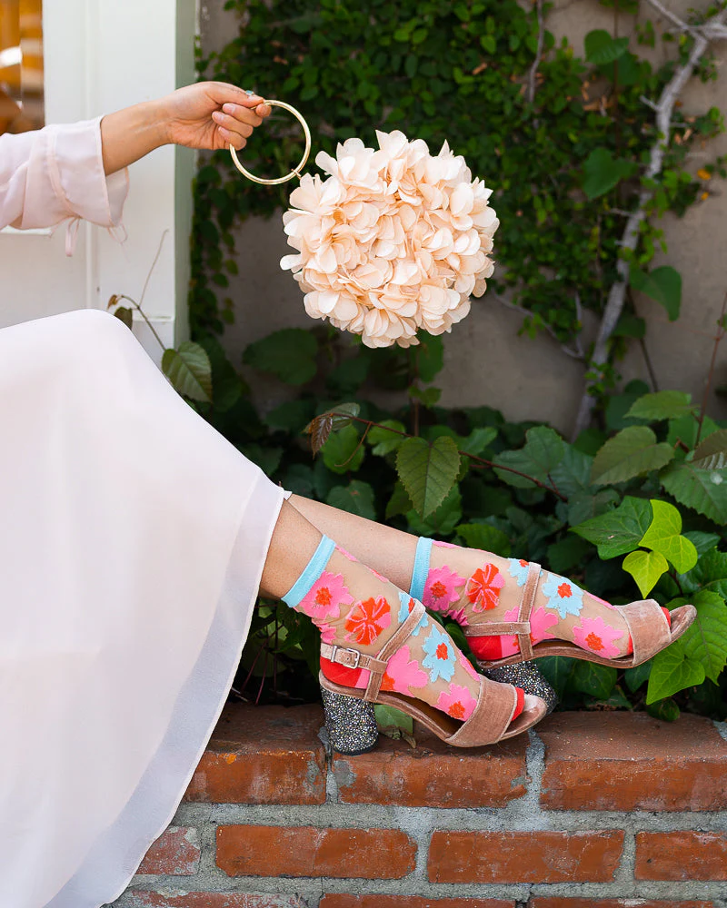 Ribbon Roses Sheer Ankle Sock - Image 7