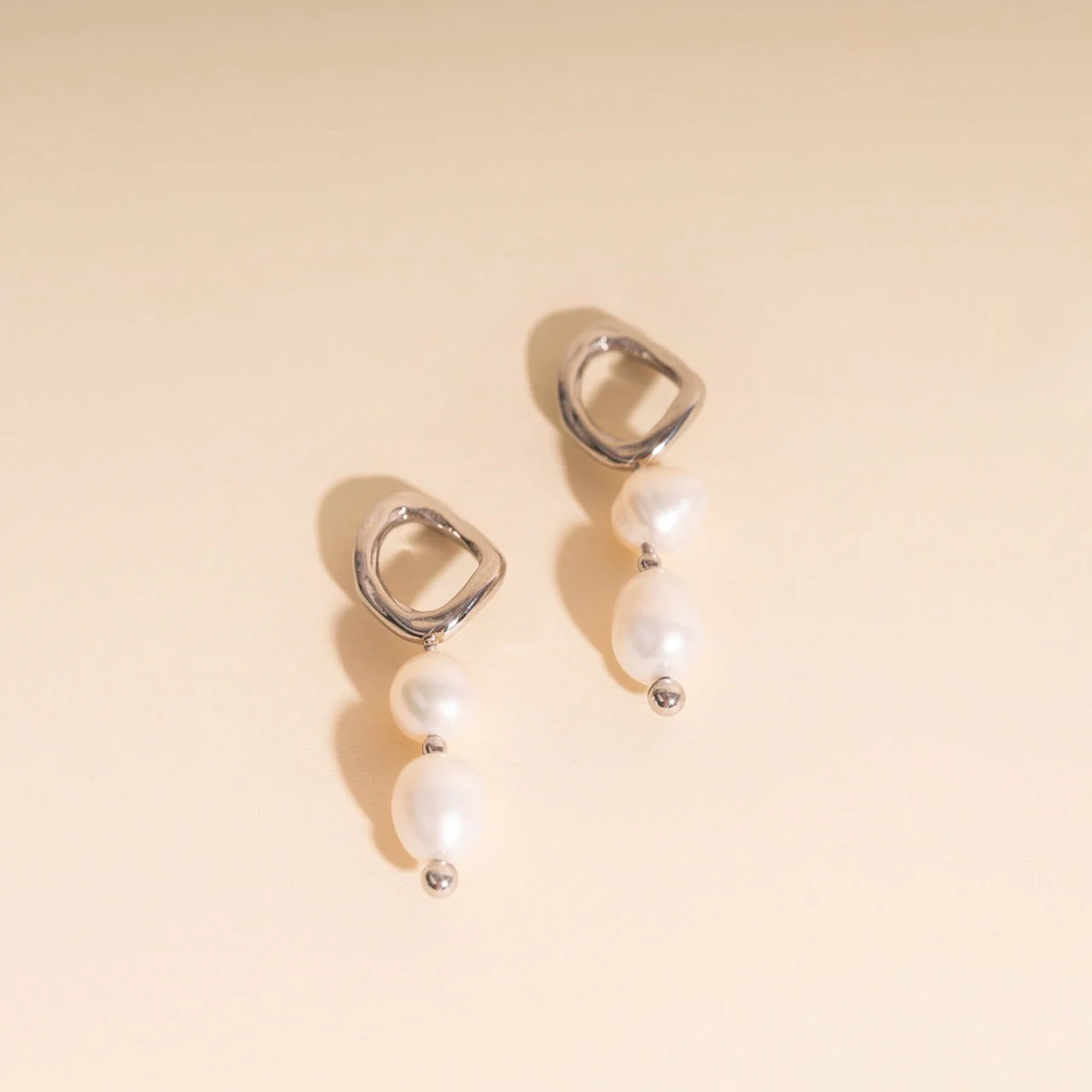Ripple Pearl Huggie Hoop Charms - Image 10