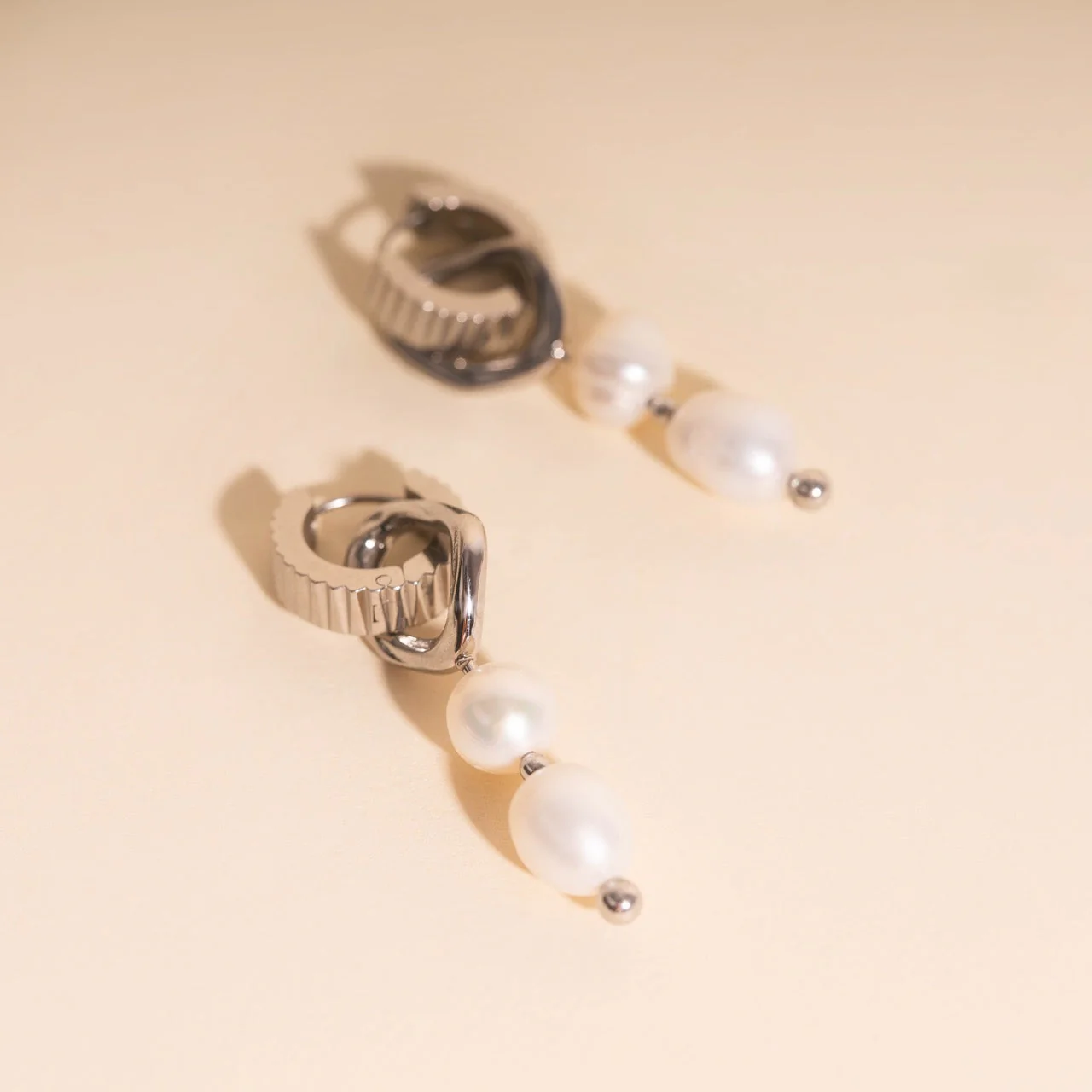 Ripple Pearl Huggie Hoop Charms - Image 11
